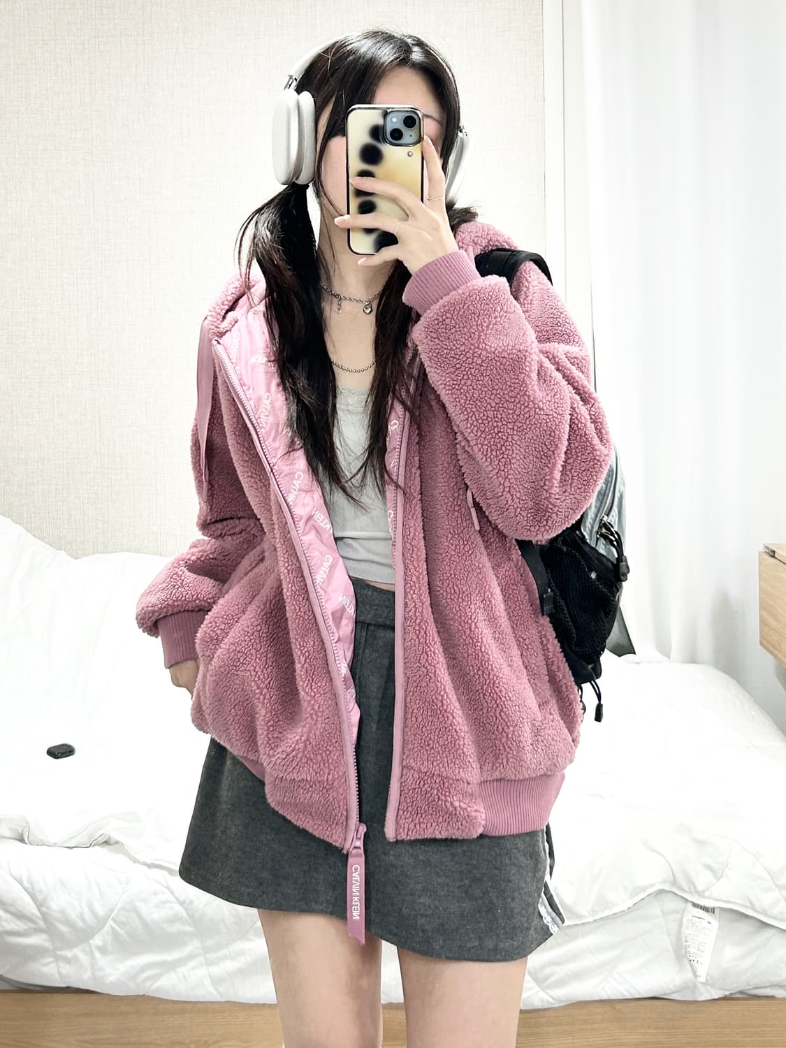 캘빈클라인 핑크 뽀글이 자켓 상품이미지1