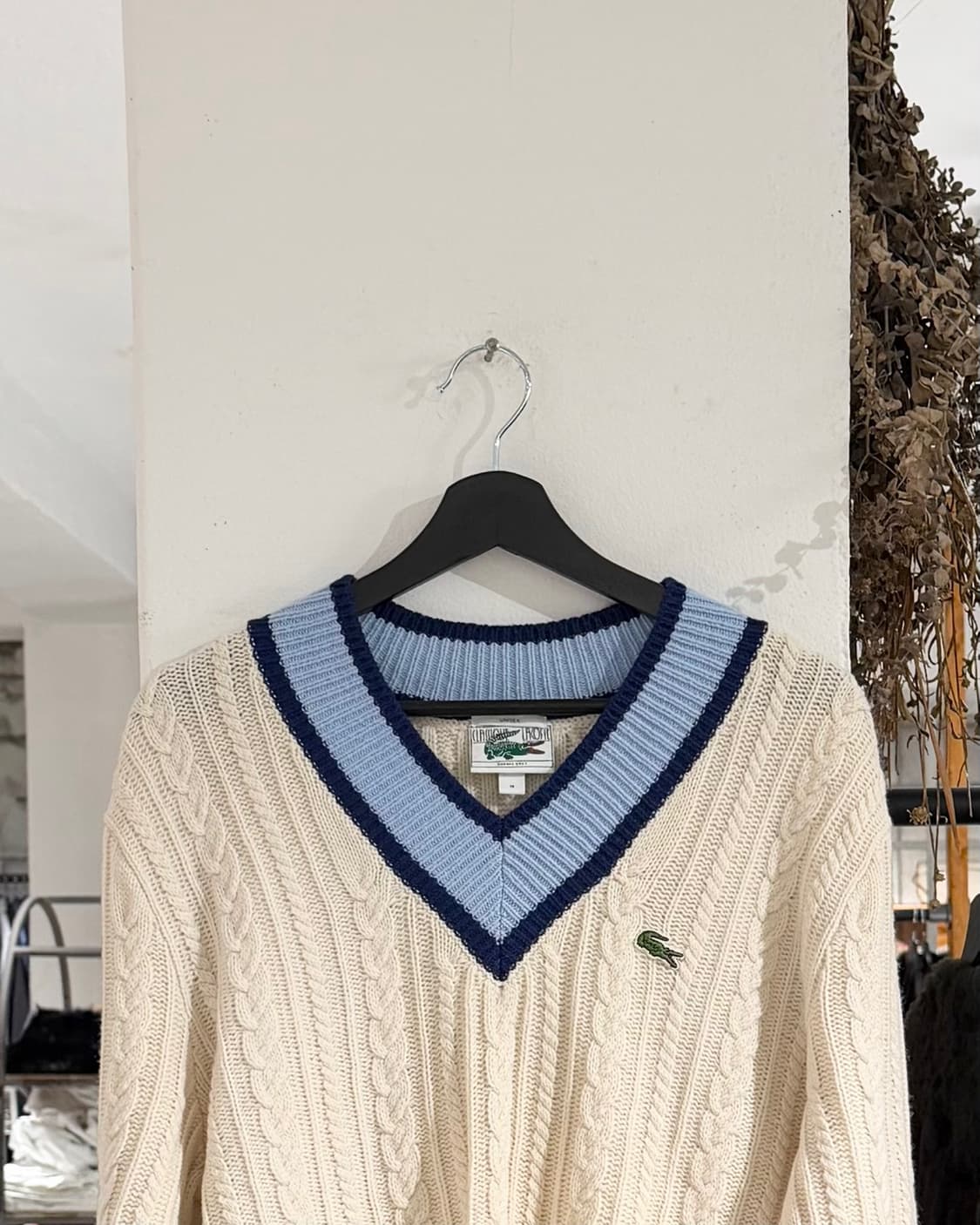 라코스테 아이보리 클래식 케이블 니트 상품이미지4