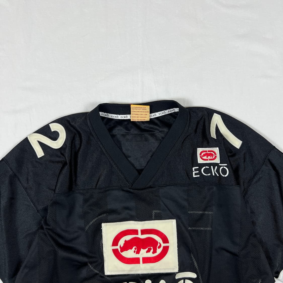 90’s 에코언리미티드 ecko unltd 로고 반팔 메쉬져지 상품이미지2