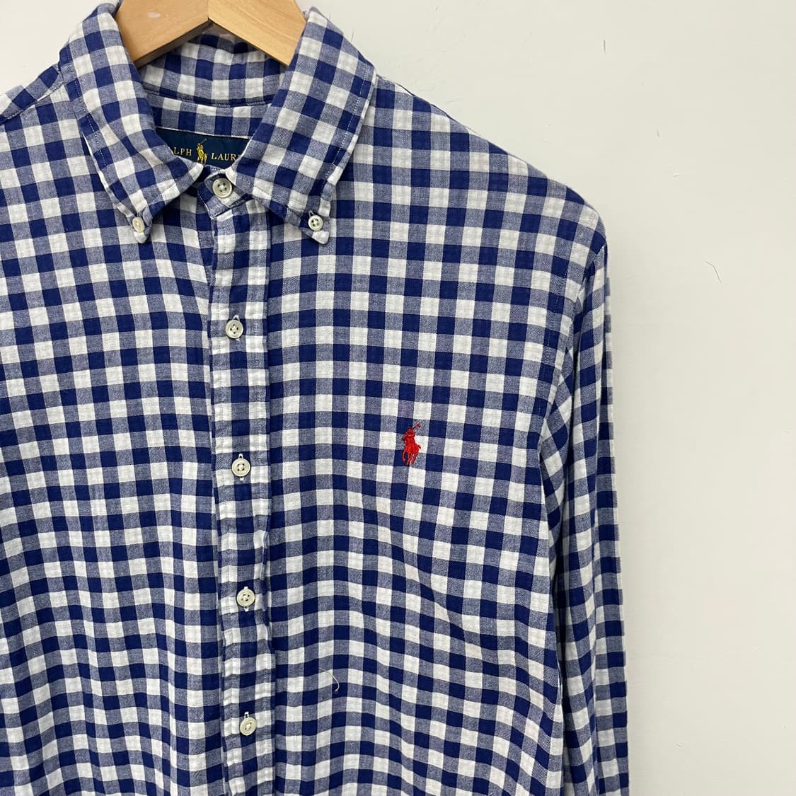 폴로 랄프로렌 체크 셔츠 남방 네이비 공용m 상품이미지3