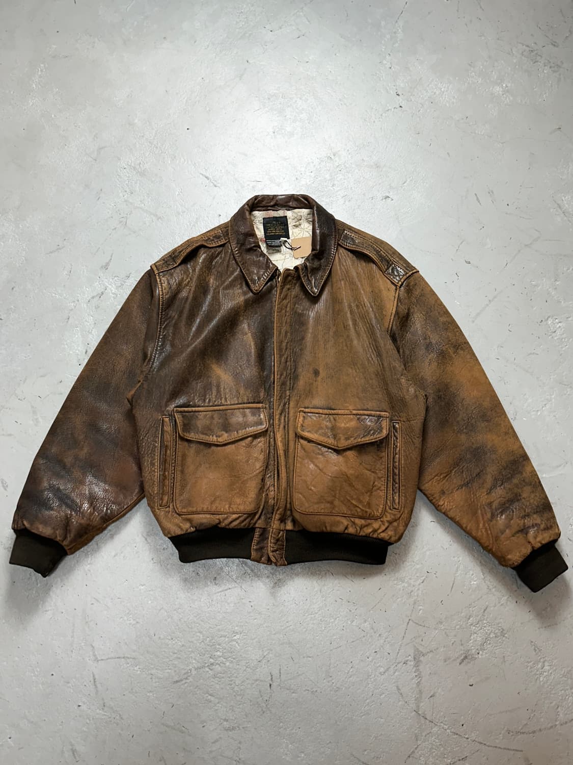 90's OG 아비렉스 레더 A-2 자켓 빈티지 레더 봄버 자켓 상품이미지1