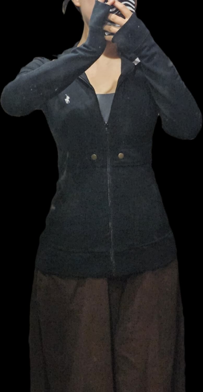 착샷o)폴로 랄프로렌 슬림핏 후드집업 블랙 딱붙핏 여리핏 상품이미지10