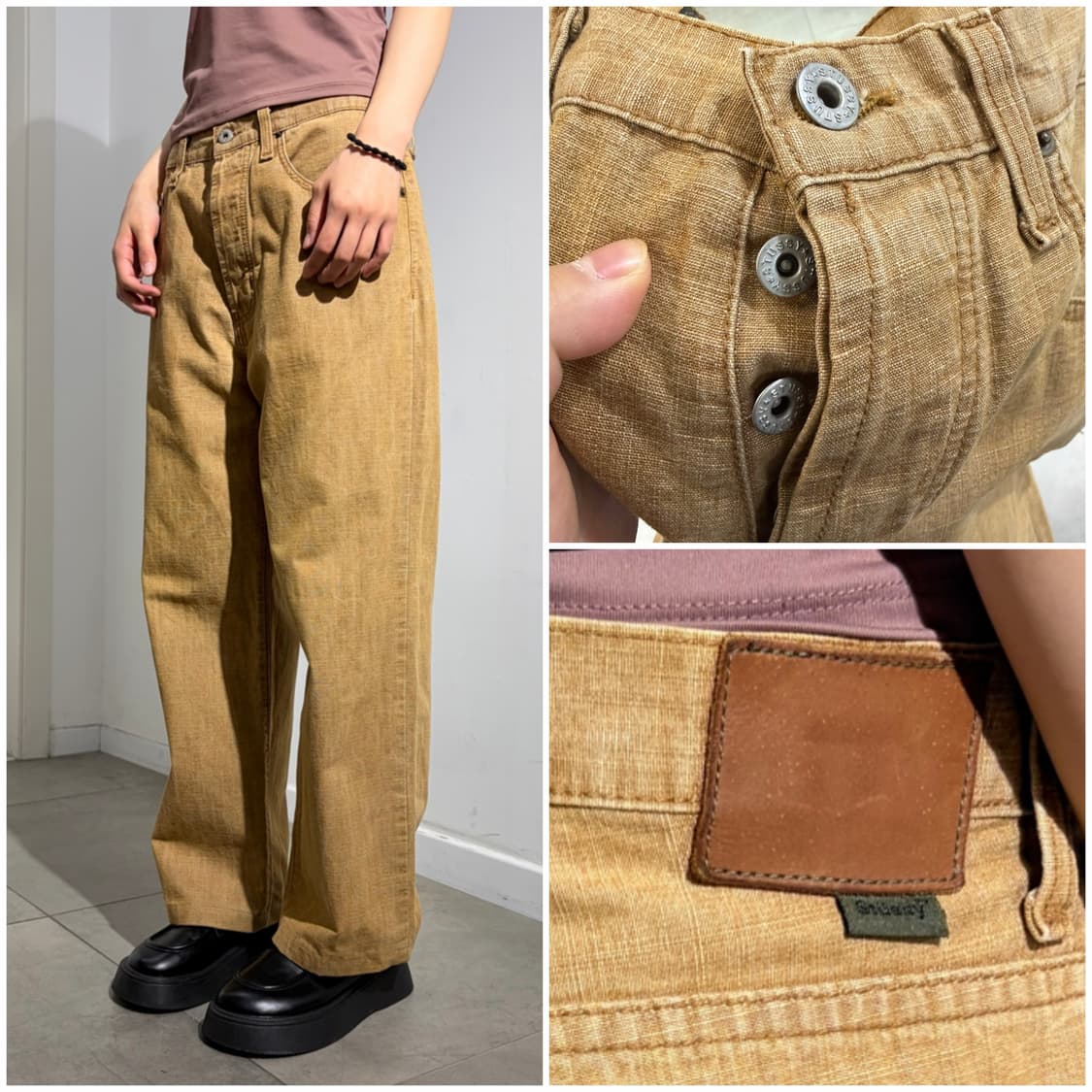 90s Stussy made in usa 와이드 워크 팬츠 바지 상품이미지1