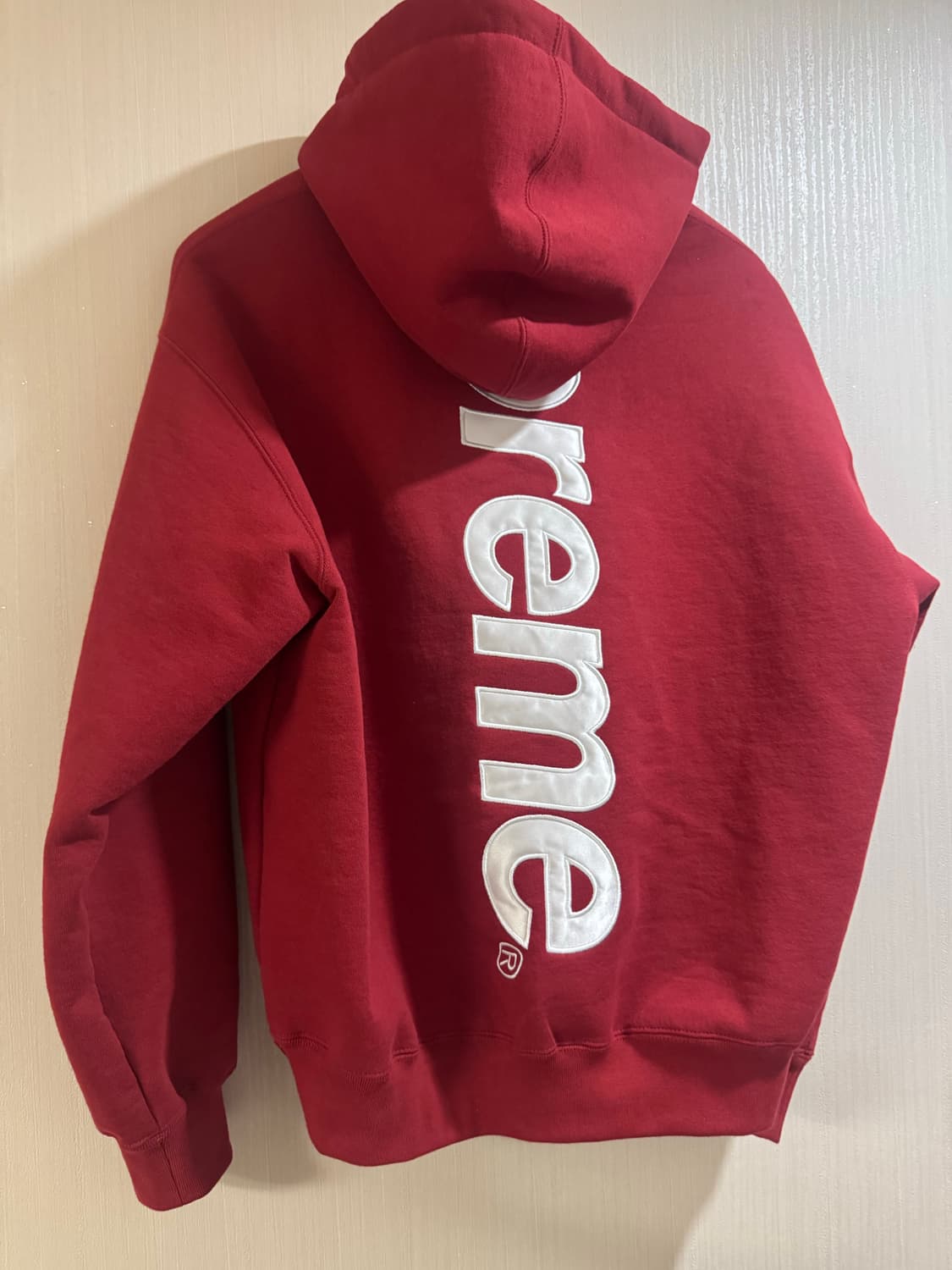 슈프림 아플리케 후드 레드 M 상품이미지1