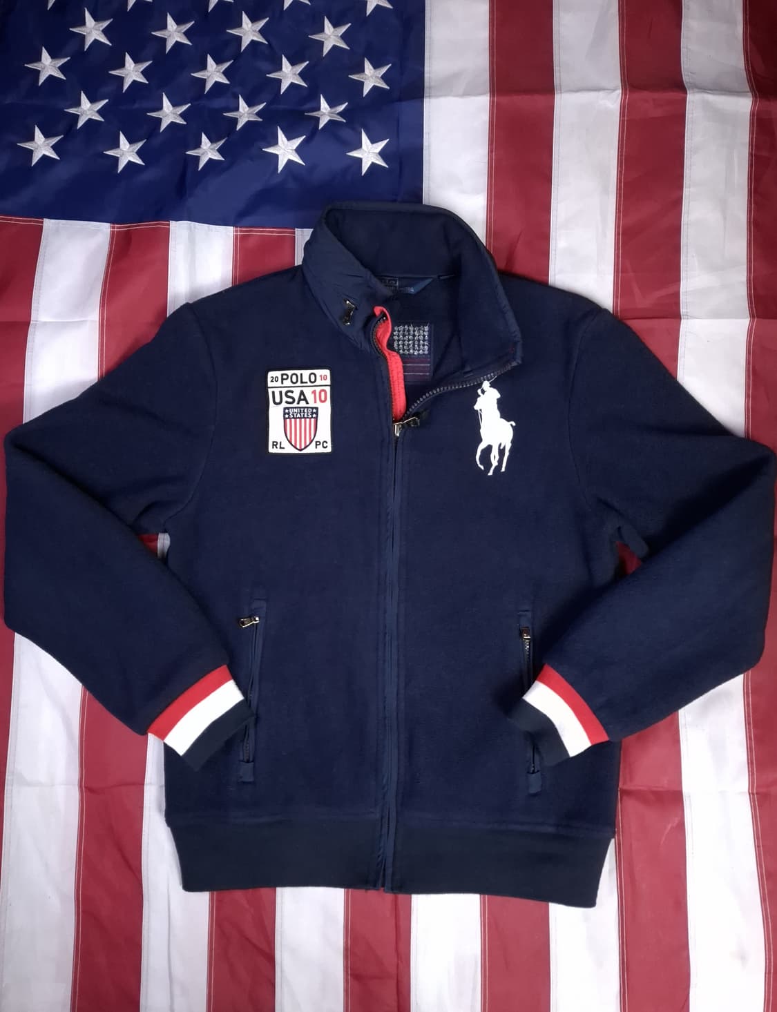 오리지날 랄프로렌폴로 빅포니 USA 폴라텍 성조기 후리스 자켓 상품이미지7