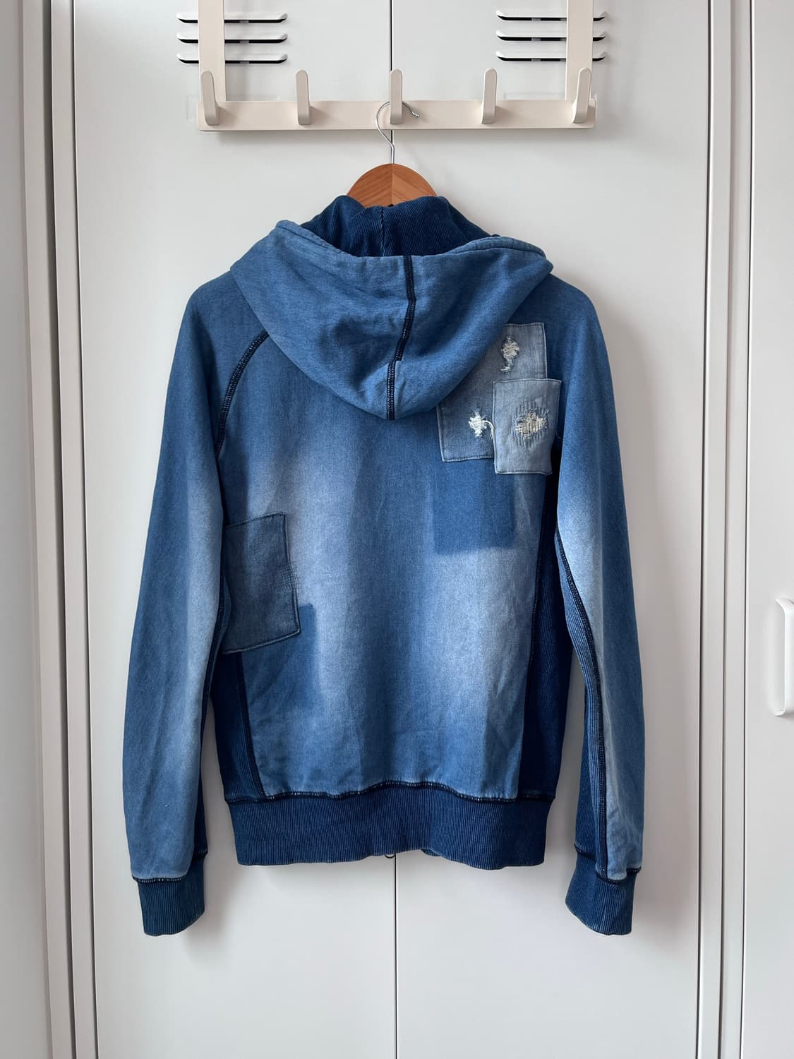 Vintage 데미지 패치 데님 후드집업  상품이미지10