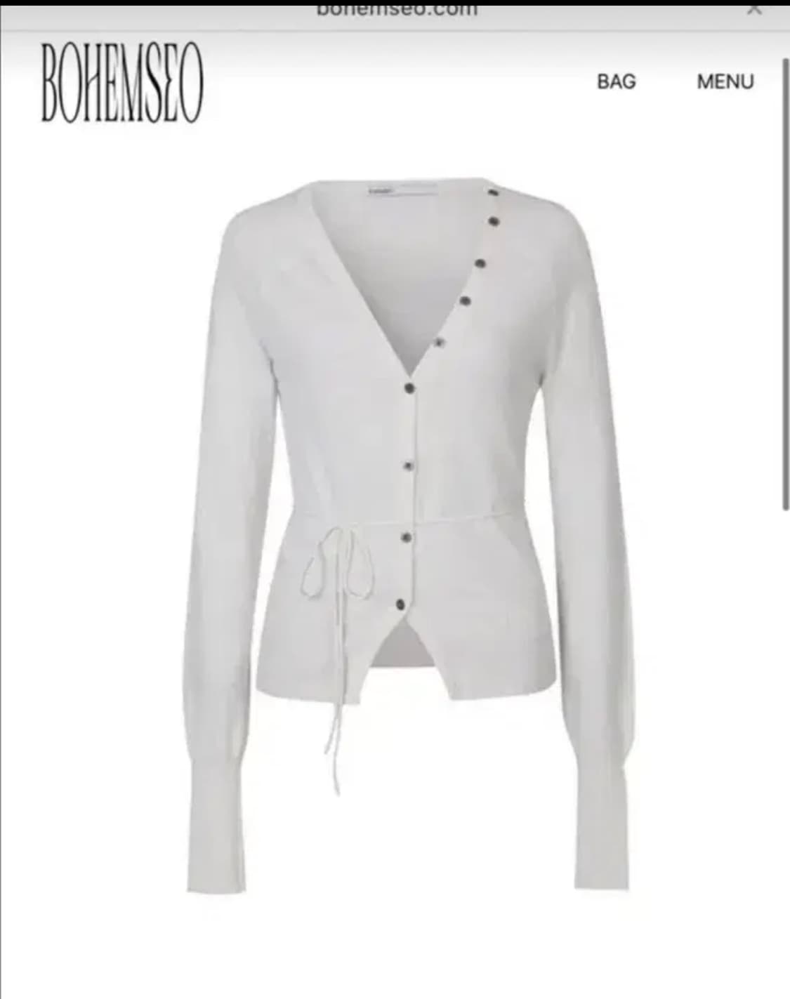 보헤미안 서울 버튼 브이넥 가디건 아이보리 상품이미지1