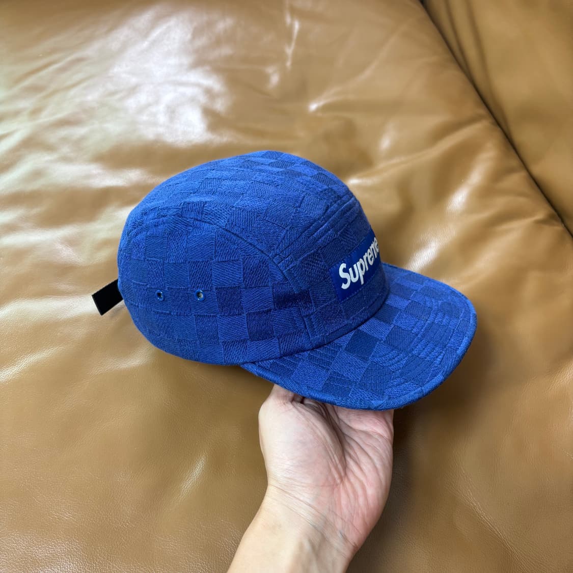 Supreme 슈프림 캠프캡 모자 (Checkerboard Navy) 상품이미지3