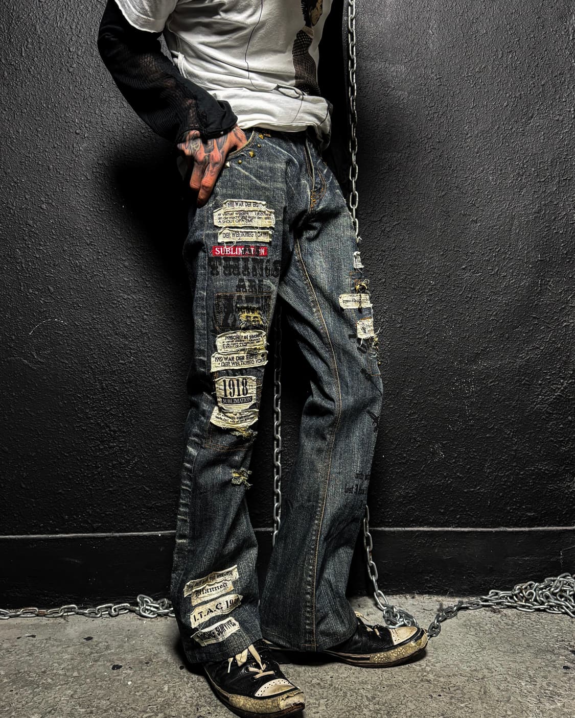 IN THE ATTIC – Graphic Stud Bootcut Deni 상품이미지4