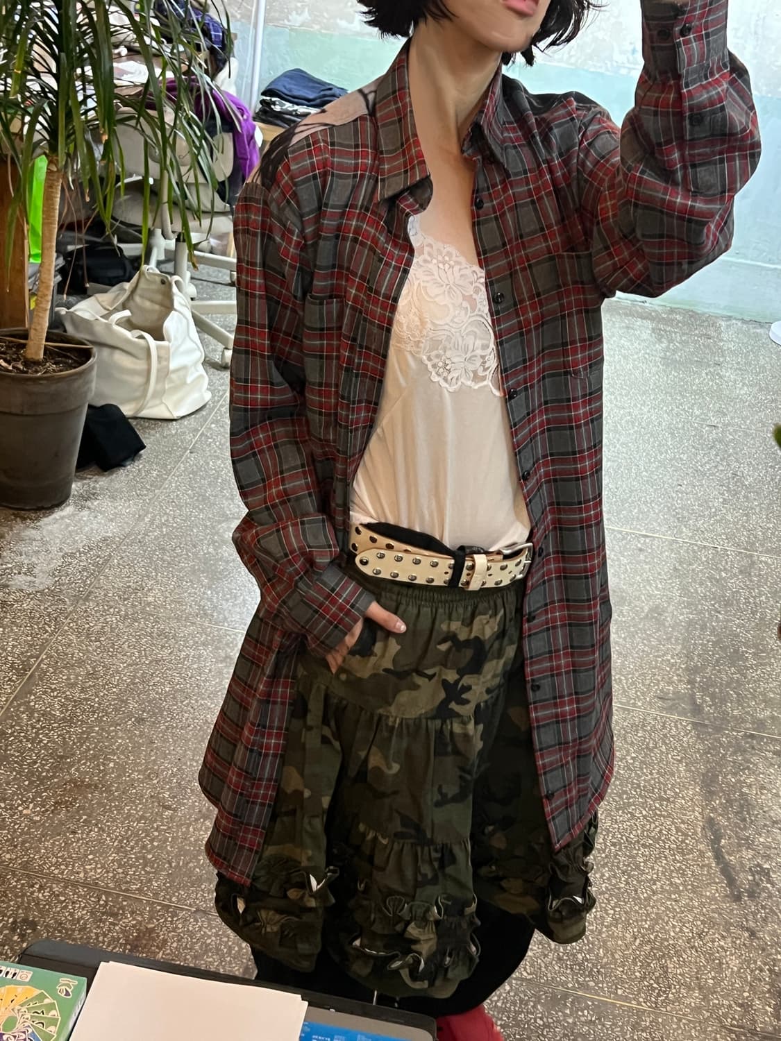 [Joy division] Checked long shirt 상품이미지1