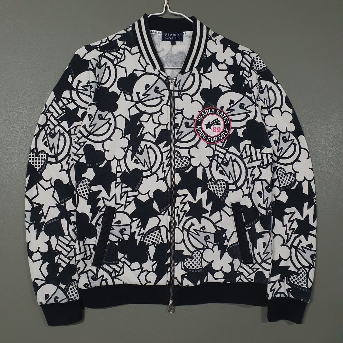 여성 95 파리게이츠 골프 글램 슬램 올오버 그래픽 패턴 코튼 져지 자켓 상품이미지1