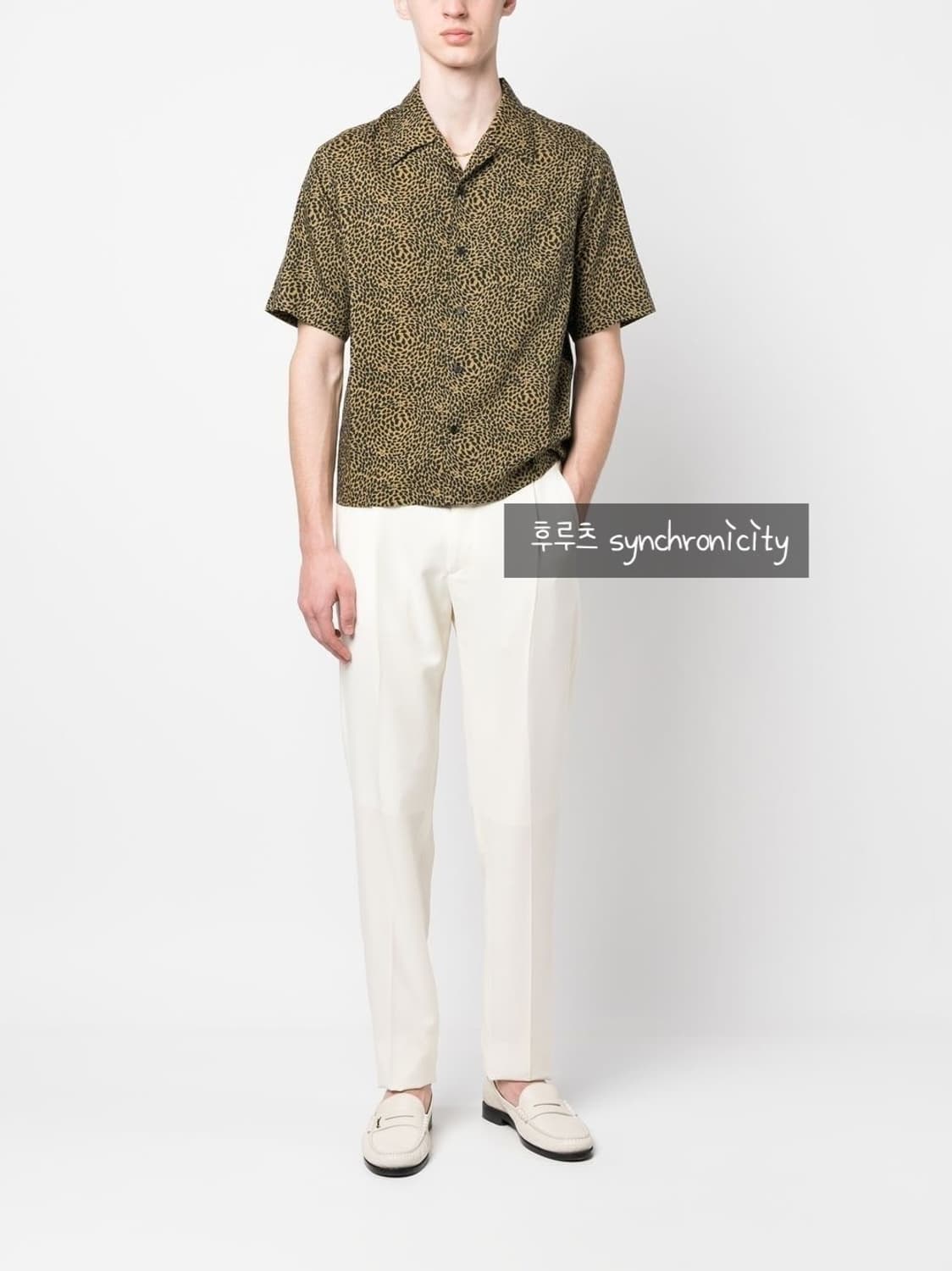 생로랑 레오파드 패턴 하와이한 셔츠 상품이미지4