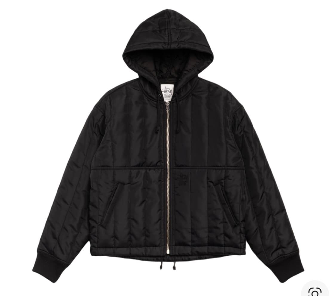 (1회착/L)스투시 퀼티드 나일론 워크 자켓 블랙 상품이미지1