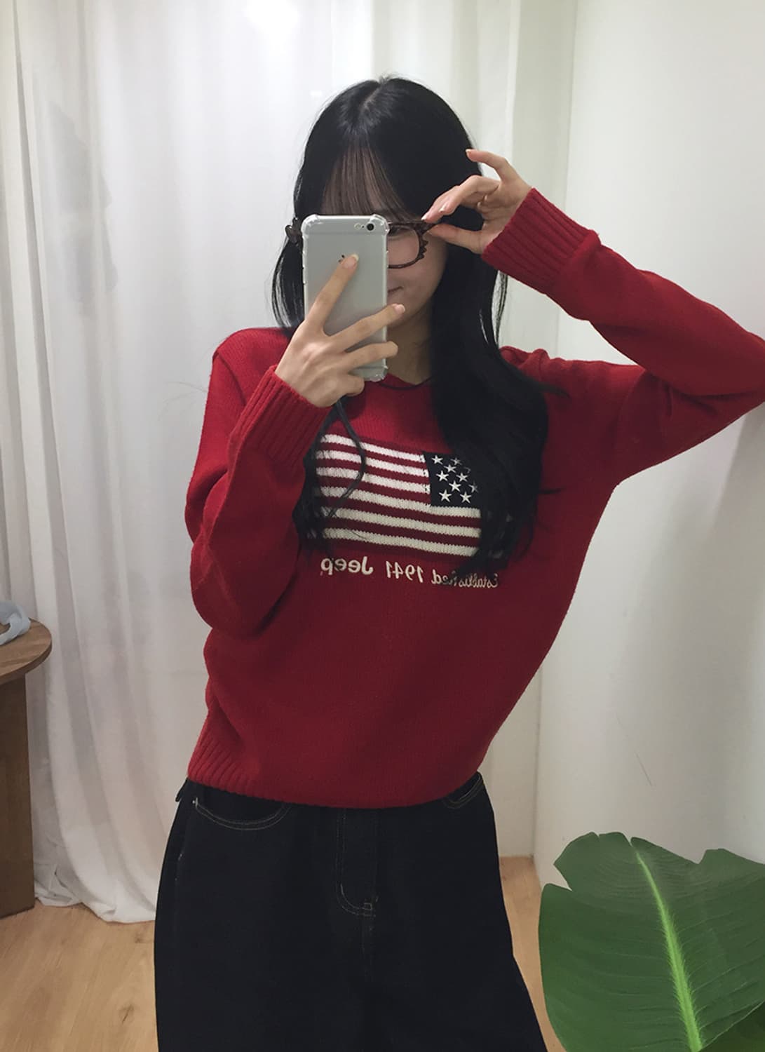 여성 JEEP 성조기 라운드 니트 95 상품이미지2