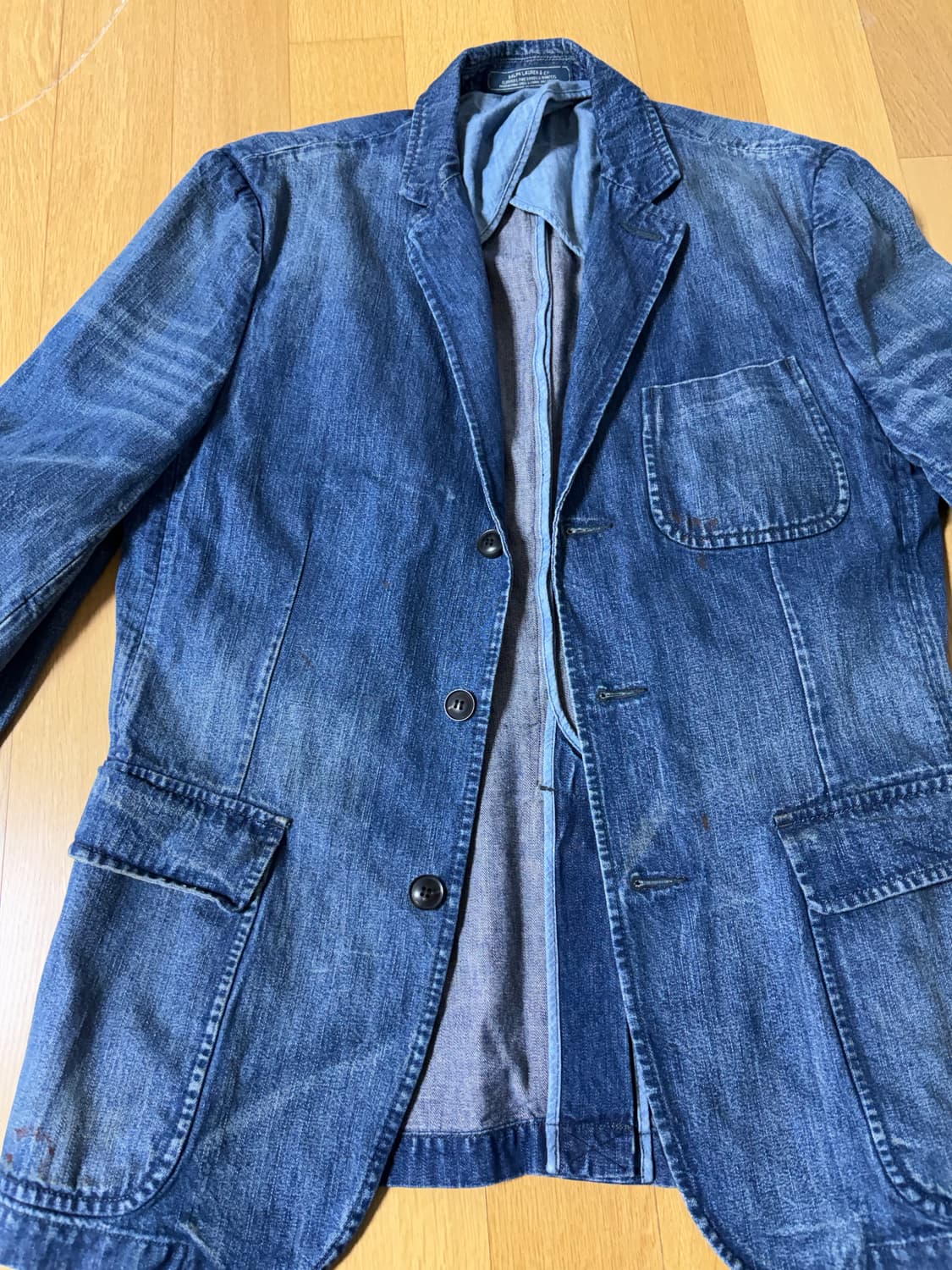 폴로 정품 빈티지 데님 블레이저 자켓 L [105] 40R 상품이미지4