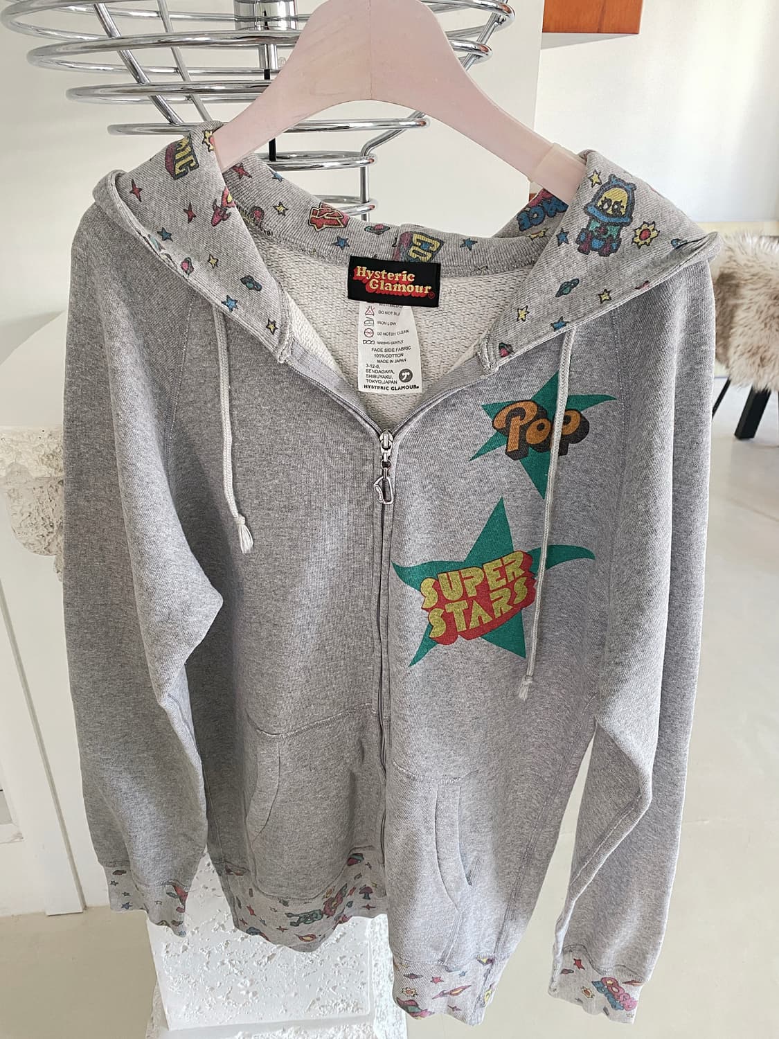 히스테릭글래머 90s 멀티 패턴 후드 집업 상품이미지1