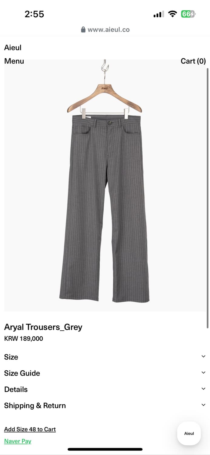 Aieul Aryal Trousers_Grey(48) 상품이미지1