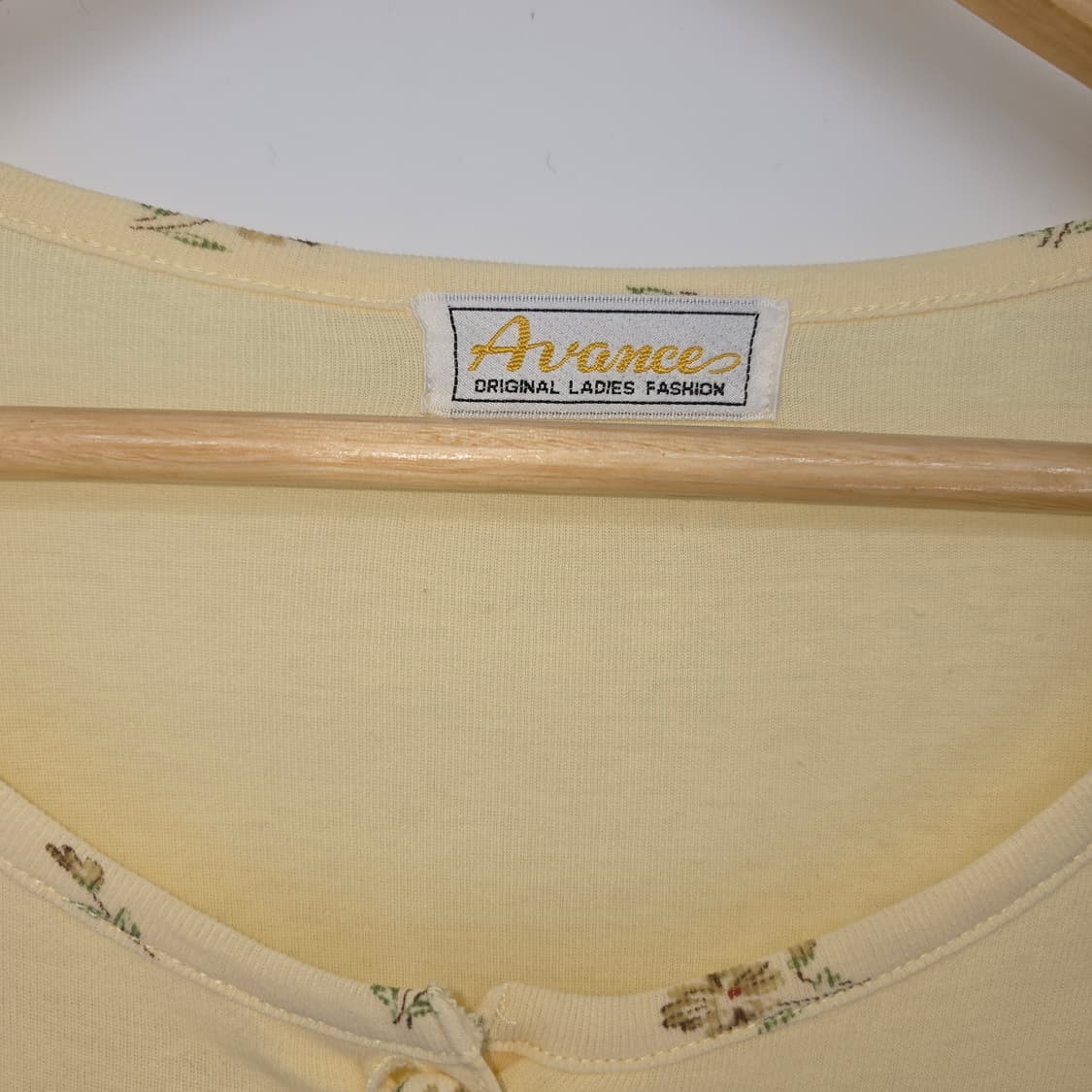 일본 빈티지 Avance 여성 반팔 가디건 옐로우 상품이미지2