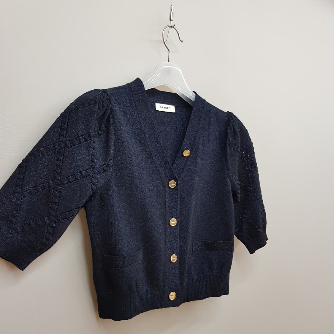 산드로 2022 펄 니트 반팔 가디건 S사이즈 상품이미지4