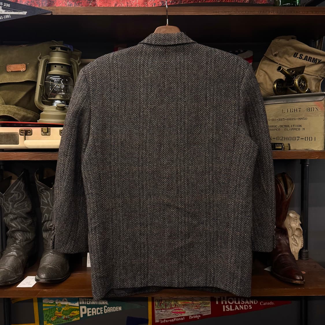 90s 꼼데 가르송 옴므 헤링본 패턴 울 스포츠 코트 테일러 블레이져 상품이미지2