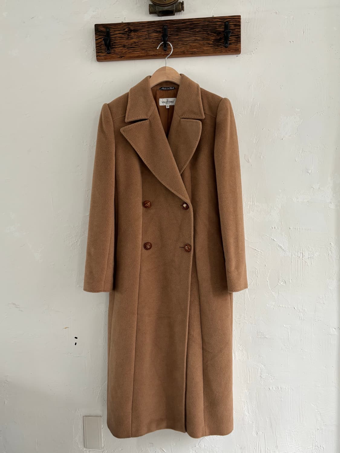Valentino 발렌티노 캐시미어 울 베이지 카멜 더블 코트 상품이미지5
