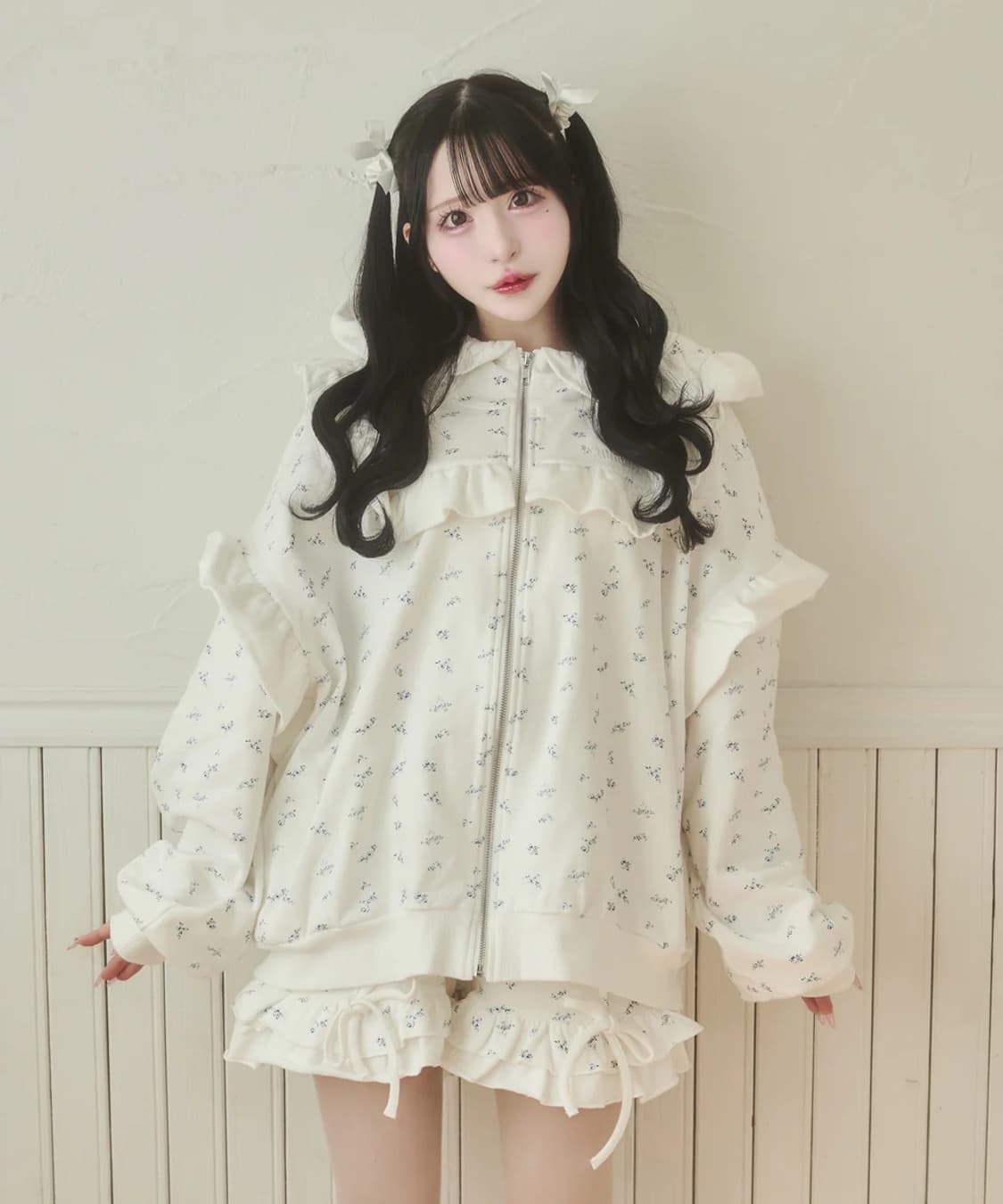 whinny 베이비 플라워 프린세스 셋업 양산형지뢰계 서브컬쳐 상품이미지1