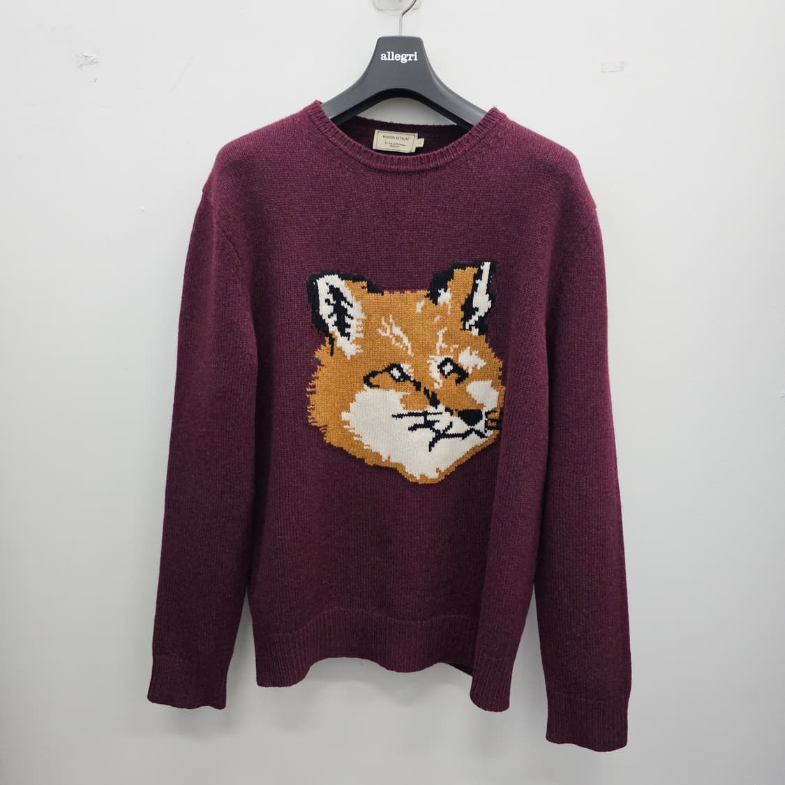 메종키츠네 빅헤드 버건디 니트 L 상품이미지1
