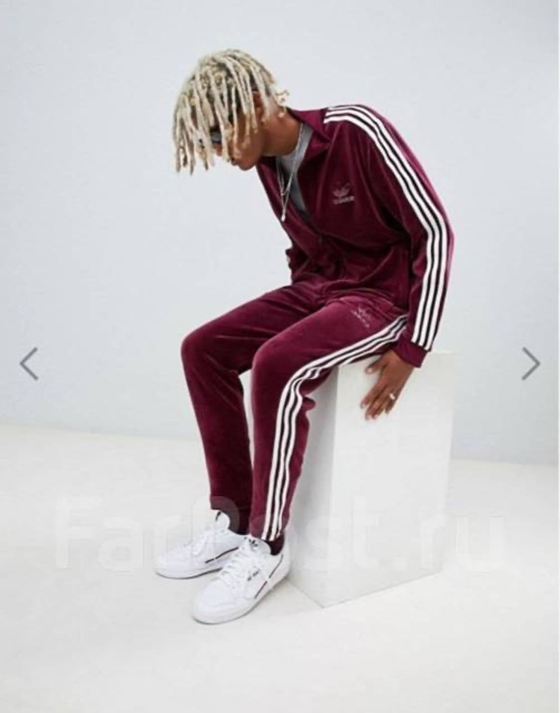 아디다스 벨벳 트레이닝 바지 M 버건디 상품이미지7