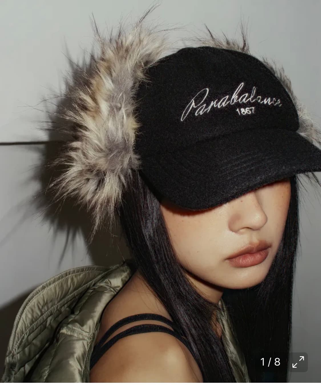 밀로우먼 퍼 이어플랩 볼캡 [블랙] 상품이미지2