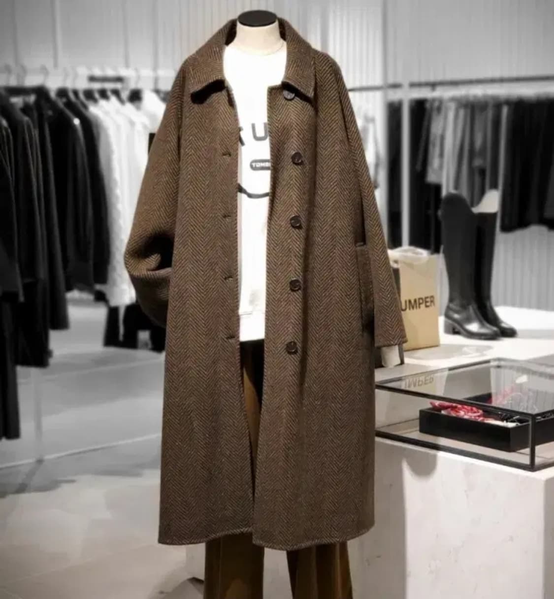 스튜디오톰보이 울 헤링본 코트 상품이미지1