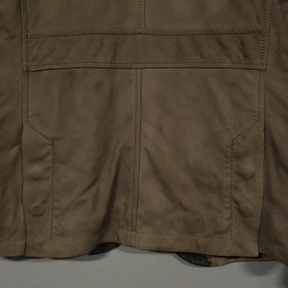 95) 커스텀멜로우 양가죽 램스킨 레더 엘보 패치 퀼팅 가죽 자켓 브라운 상품이미지10