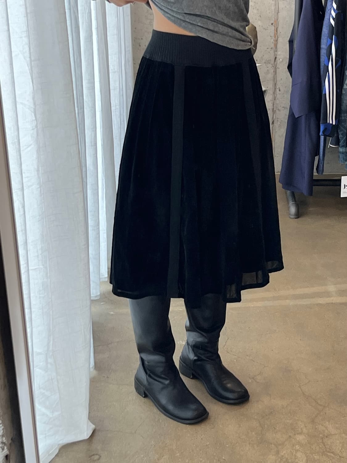 HIROKO BIS 히로코비스 벨벳 플레어 스커트 상품이미지8