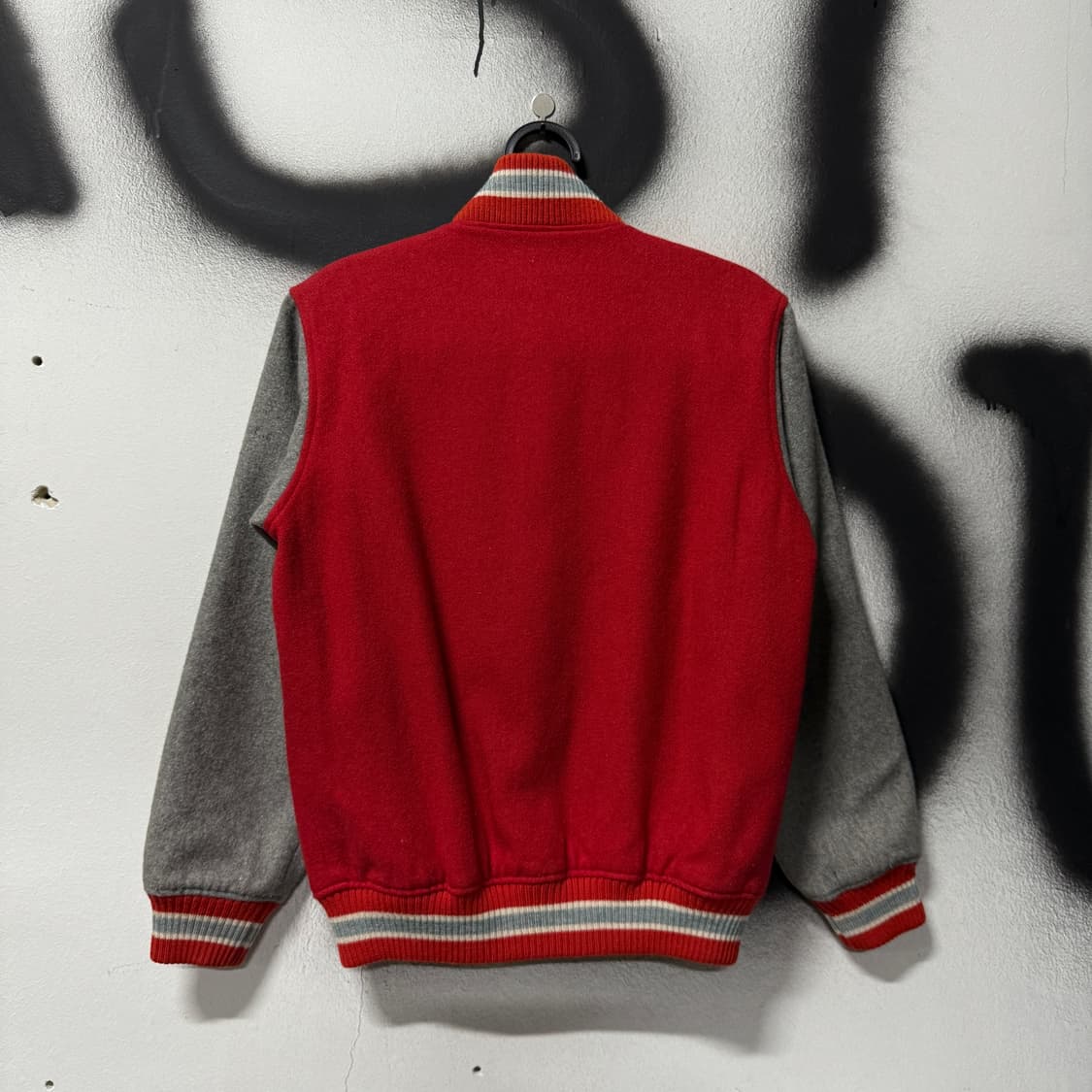 90s 러셀 올드스쿨 빅 패치 울 혼방 바시티 자켓 상품이미지2