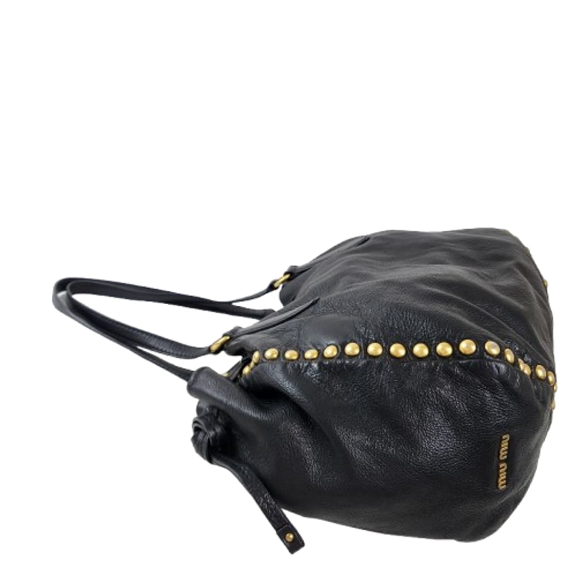 정품 미우미우 비텔로 다이노 스터드 블랙 숄더백 상품이미지5