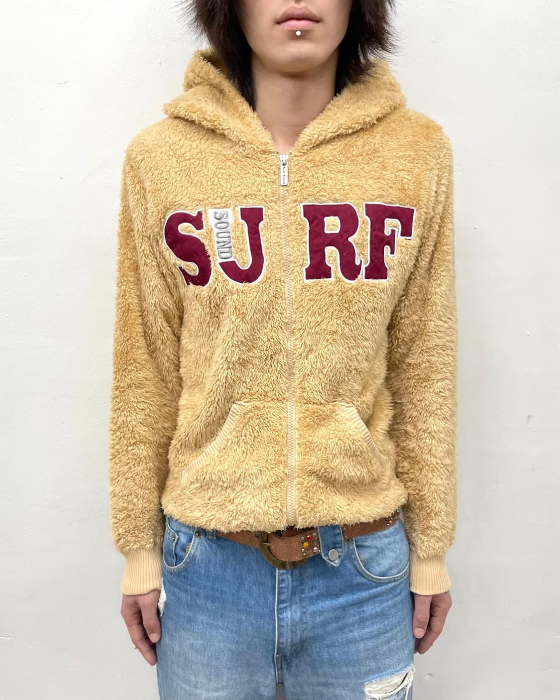 Dark Ivory Fur Hooded Zip-Up 상품이미지3