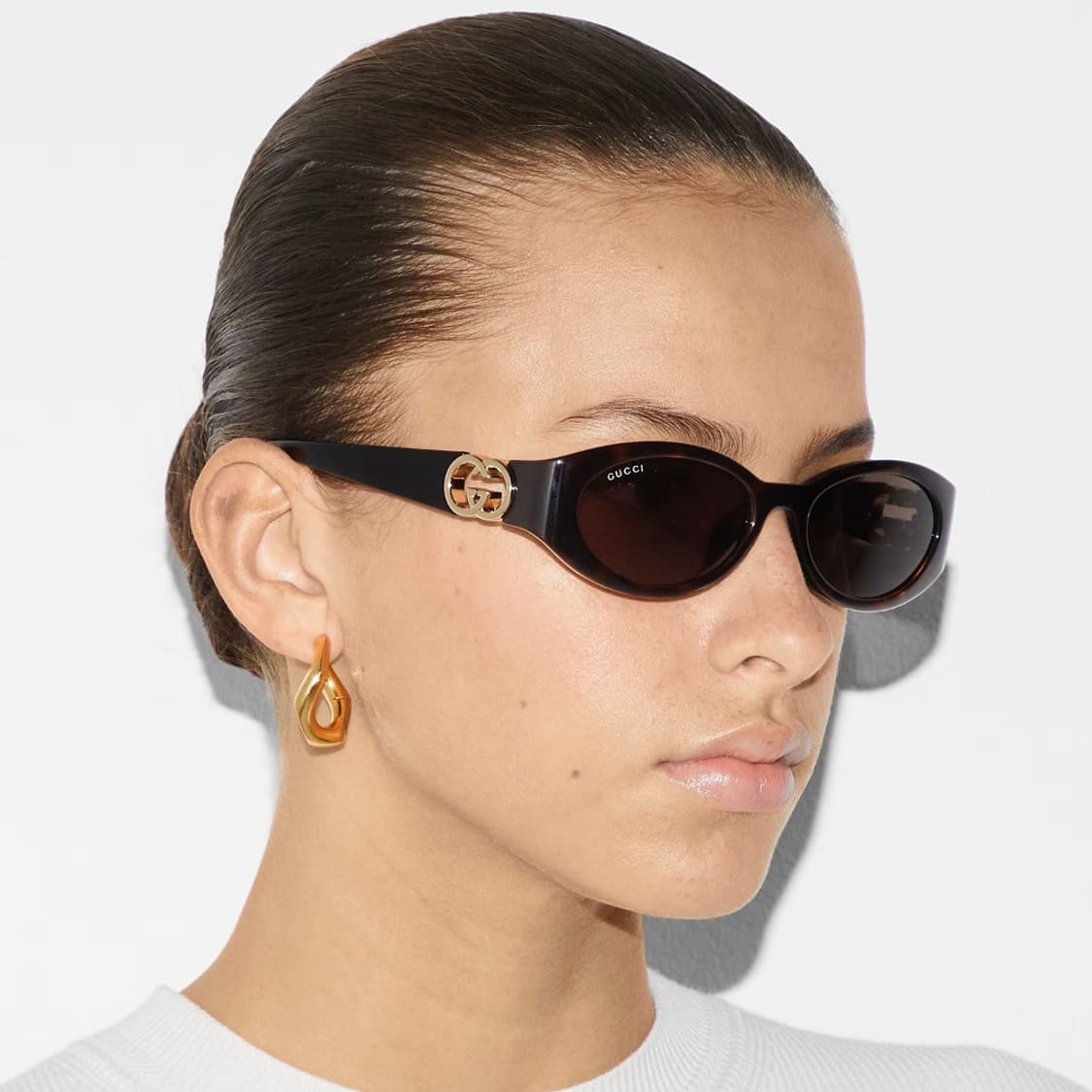 GUCCI 로고 템플 하바나 선글라스 상품이미지2