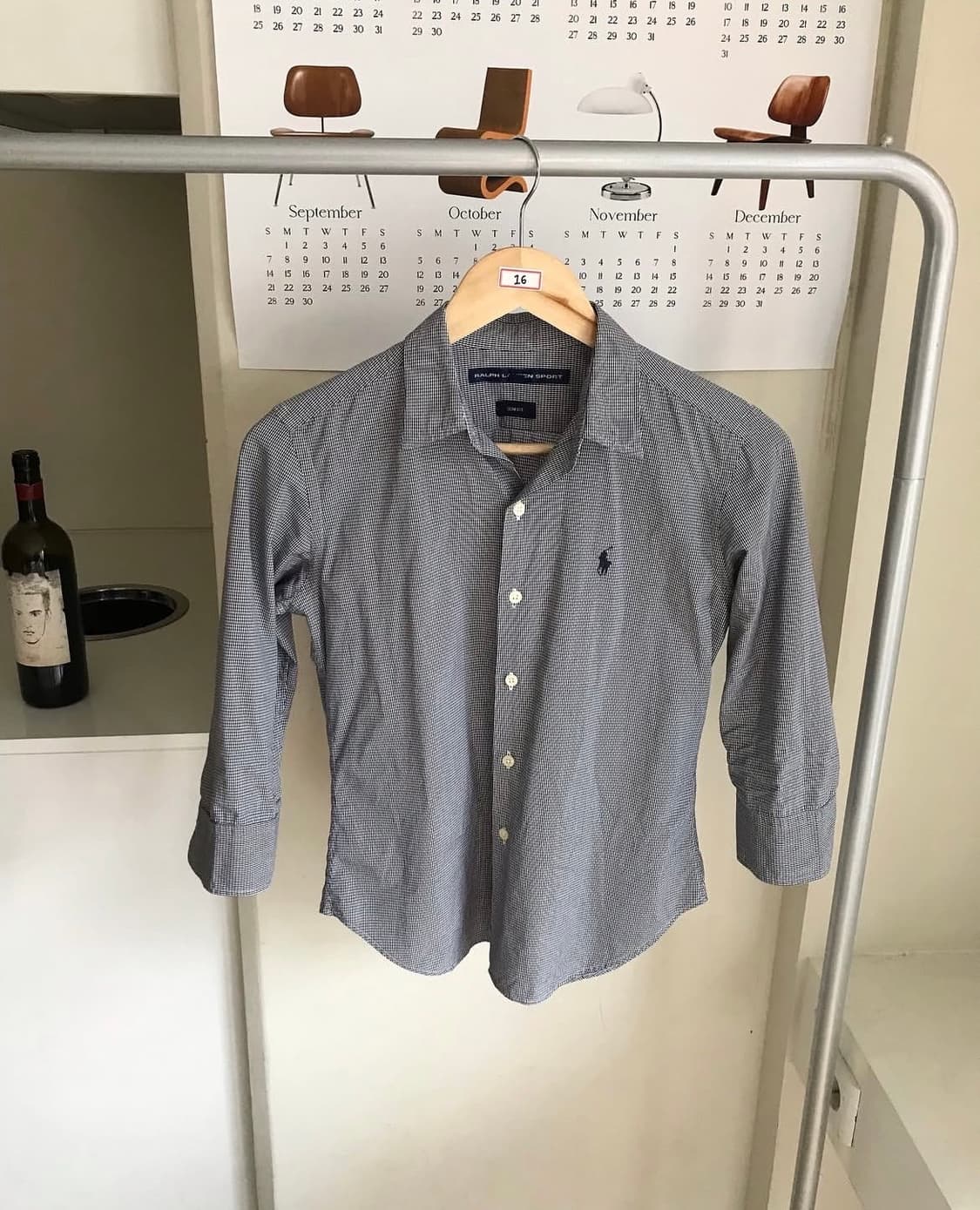 폴로 잔체크 7부 셔츠 상품이미지1