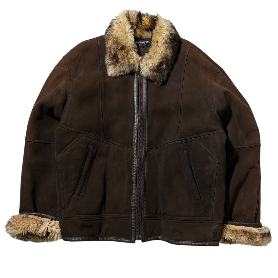 입생로랑 고트스킨 시어링 무스탕 싱글 자켓 상품이미지1