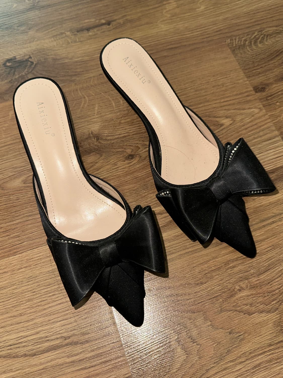 빈티지 리본뮬 스틸레토 구두 상품이미지1