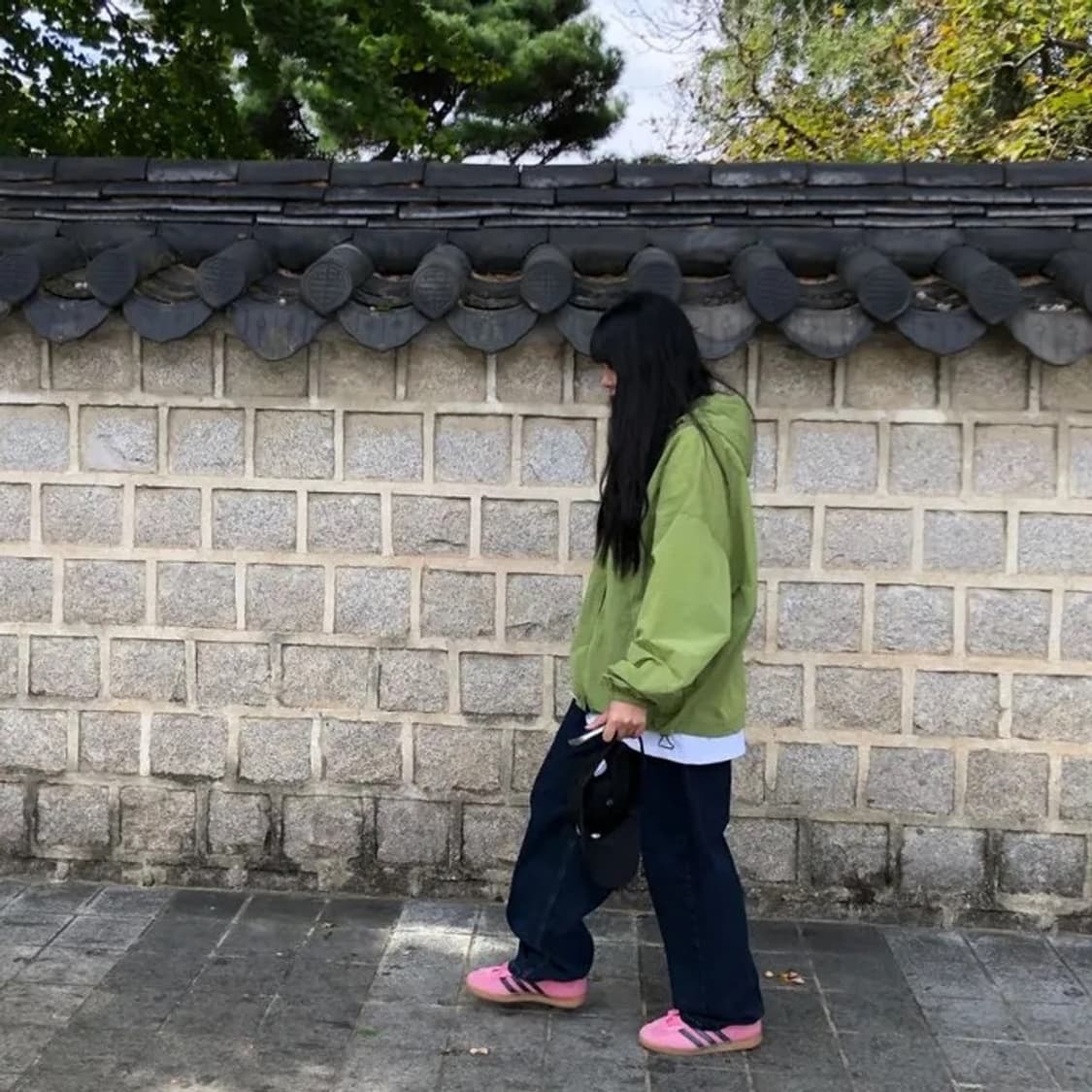 유니섹스 연두 체크 바람막이 상품이미지3