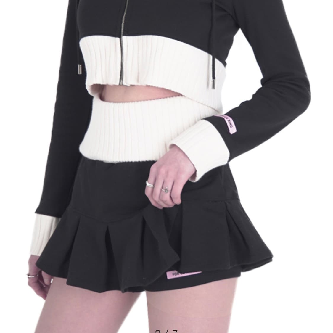 포어링 플리츠 미니스커트 상품이미지2