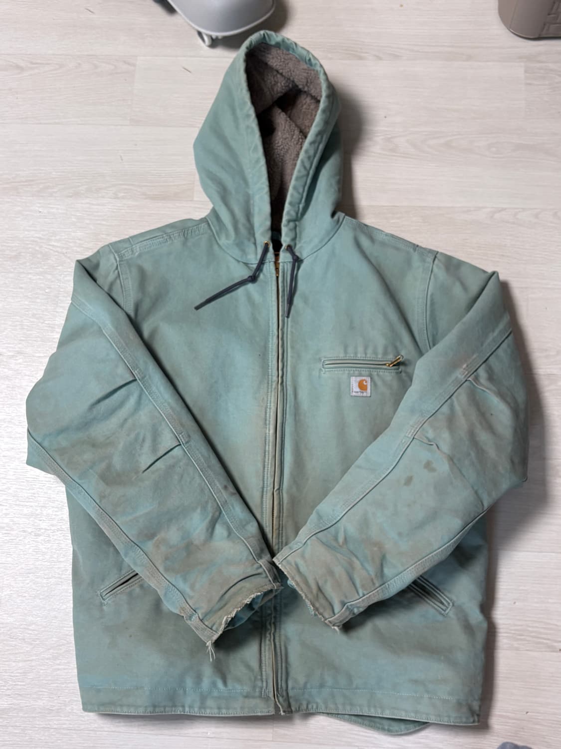 칼하트 워크자켓 후드 민트 상품이미지1