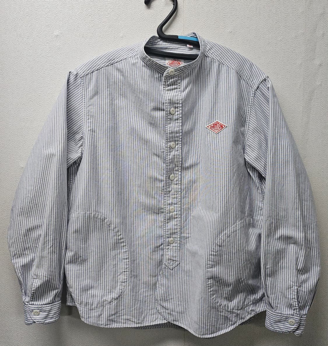 단톤 스트라이프 밴드 카라 셔츠  36 상품이미지1