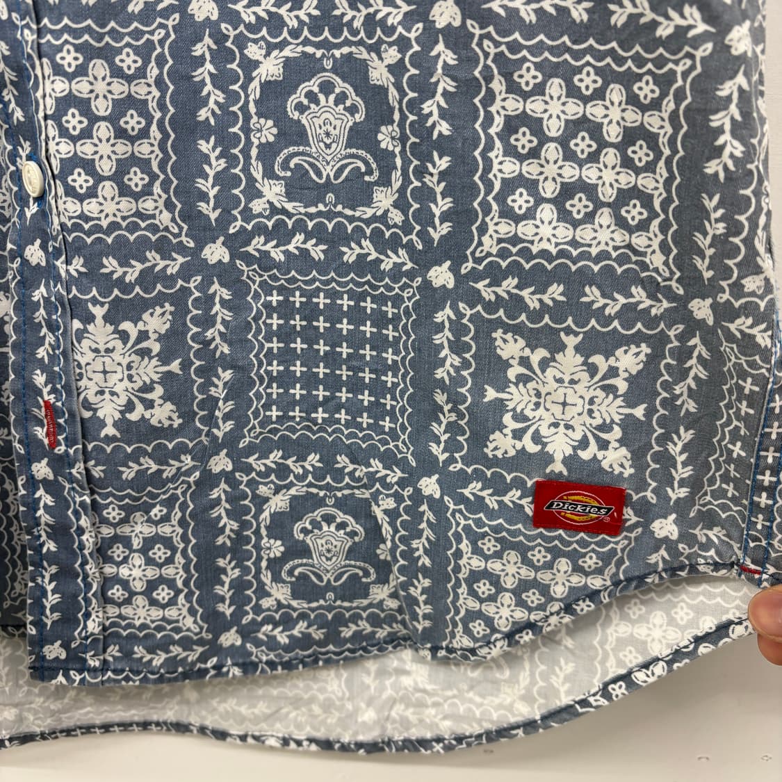 디키즈 블루 패턴 반팔 셔츠 공용M 상품이미지2