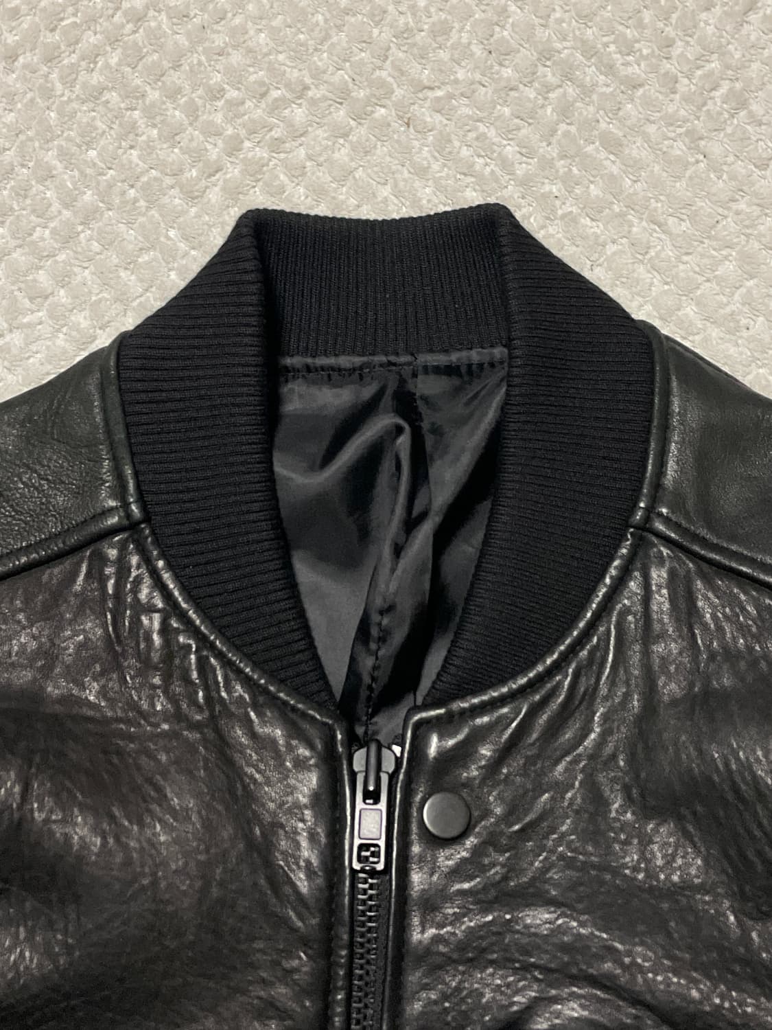 웨스턴 무드 램스킨 양가죽 절개 레더 블루종 자켓 상품이미지4