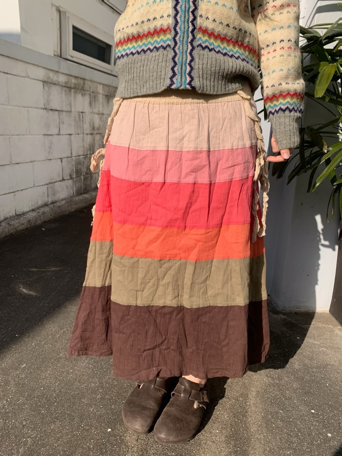 rainbow maxi skirt 상품이미지1