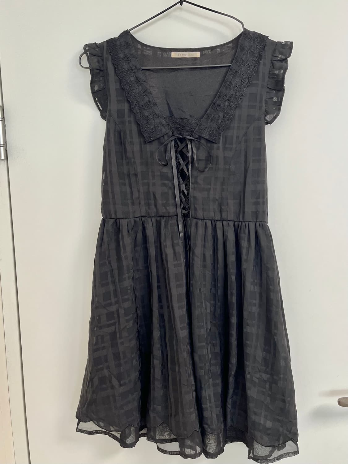 axes femme 블랙 고딕 쉬폰 원피스 상품이미지1