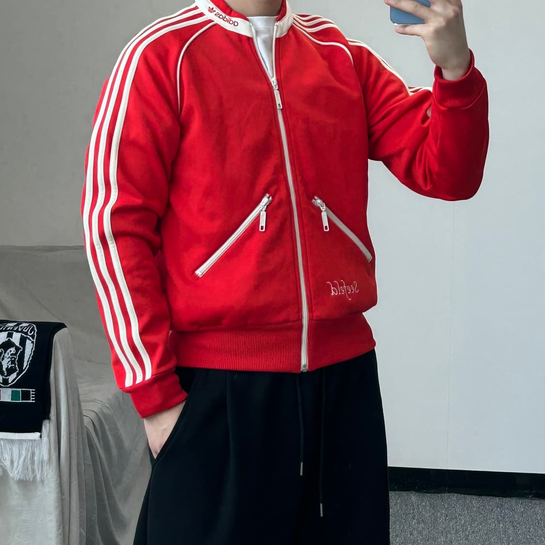 아디다스 씨펠드 레드화이트 트랙탑 져지 상품이미지8