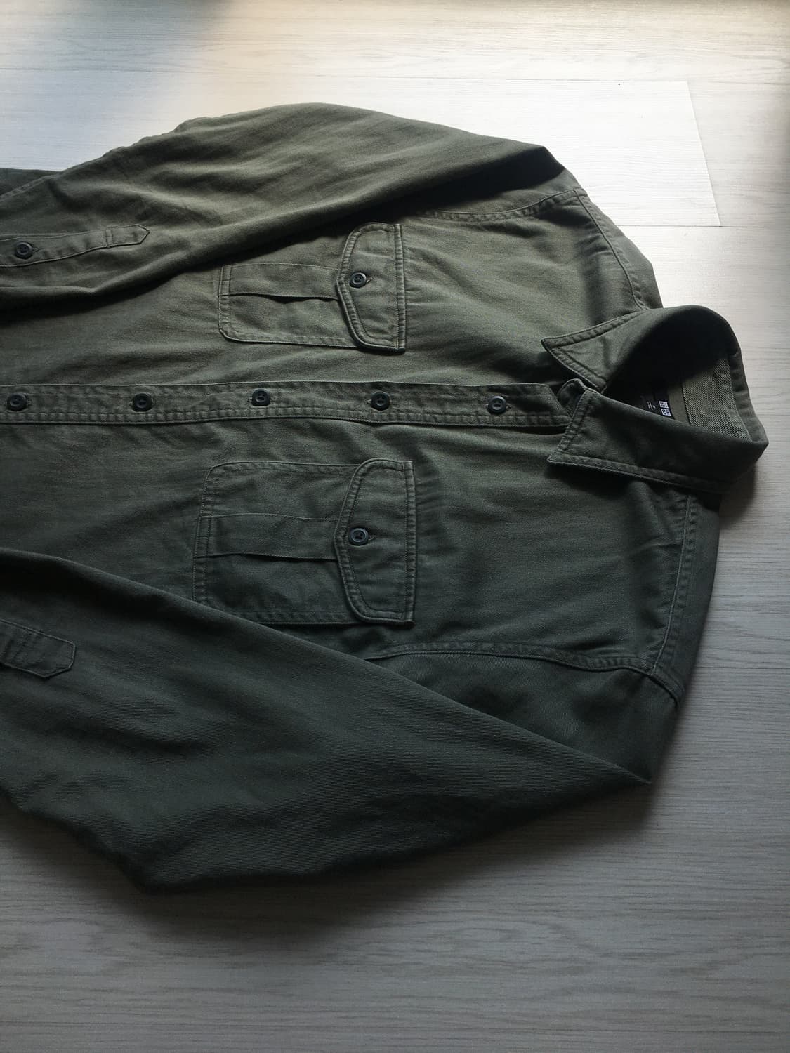 빈티지 uniqlo 투포켓 카키 셔츠 상품이미지1