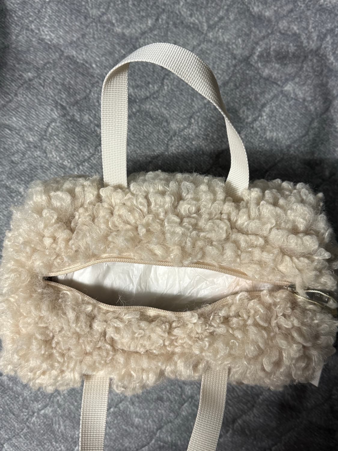 미닛뮤트 시어링 토트백 크림 새상품 상품이미지4